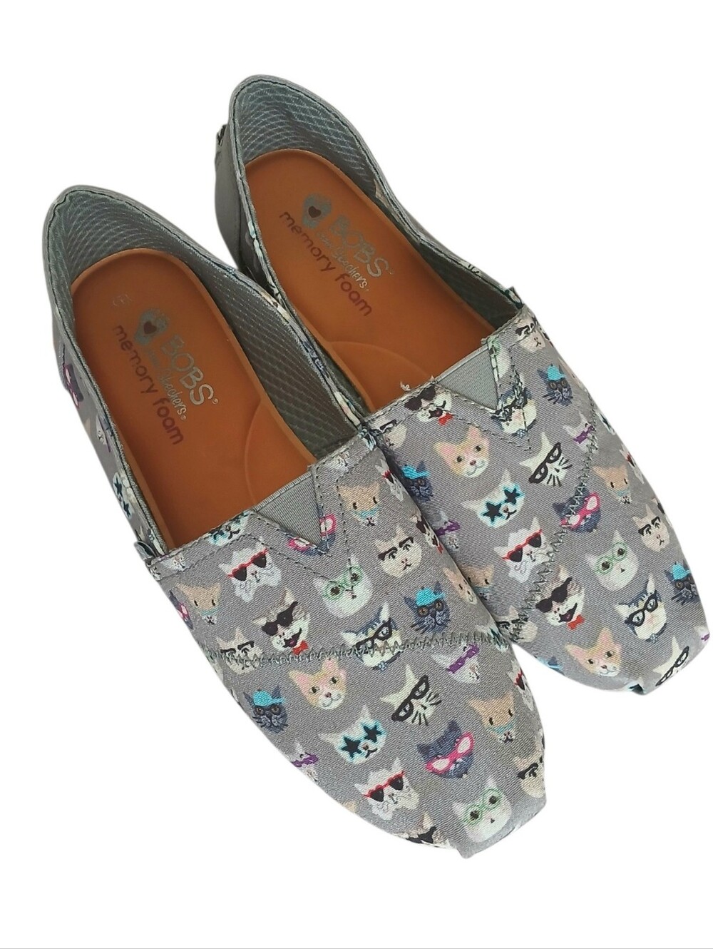 SKETCHERS BOBS Kitty Cat Flats Women's 9.5 Memory Foam Arch Support Comfy